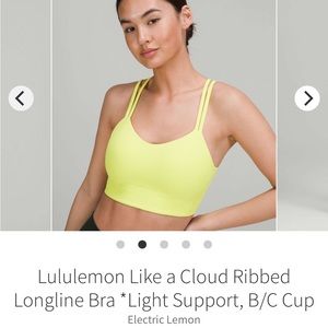 lululemon like a cloud longline bra